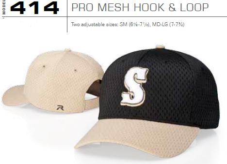 Buy 414 Pro Mesh Hook & Loop Adustable Hat by Richardson Caps. Heavy-weight two-layer Pro Mesh fabric; Pro Crown shape with buckram-fused front panels; 1 3/8