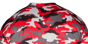 BUY 4181 CAMO BASEBALL SHIRT. SHOULD FIT. MADE BY BADGER SPORT. 100% Sublimated polyester moisture management/antimicrobial performance fabric.