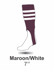 Buy Maroon/White Striped Baseball Stirrups by TCK.  The Stirrup is Pattern B in a 7" Cut. Graham Sporting Goods Team Leader in Stirrups. 
