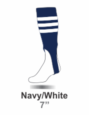 Buy Navy/White Striped Baseball Stirrups by TCK.  The Stirrup is Pattern B in a 7" Cut. Graham Sporting Goods Team Leader in Stirrups. 