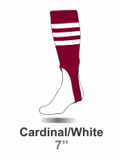 Buy Cardinal/White Striped Baseball Stirrups by TCK.  The Stirrup is Pattern B in a 7" Cut. Graham Sporting Goods Team Leader in Stirrups. 