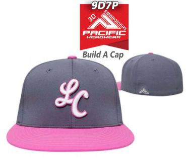 Buy Online: Design Your Own Hat | 9D7P Flat Bill P-Tec UNIVERSAL FITTED Fit Custom Cap with custom 3d embroidery by Pacific Headwear | Completely Customize your own Hat  | Questions? Alex@GrahamSportingGoodsNC.com | Graham Sporting Goods