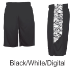 Black / White Digital Camo Panel Shorts by Badger Sport. Style Number 4189.