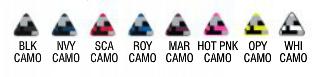 DIGITAL CAMO WRIST COACH BY CHAMPRO SPORTS. COLORS: Black Camo - Navy Camo - Red Camo - Royal Camo - Maroon Camo - Hot Pink Camo - Optic Yellow Camo - White Camo.