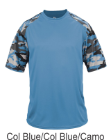 Columbia Blue / Columbia Blue Camo Performance Tee by Badger Sport. 4141. Buy Camo at Graham Sporting Goods