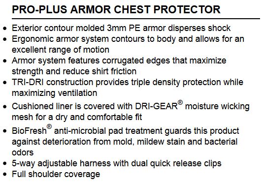Buy Pro-Plus Plate Armor Chest Protector by Champro Sports Style Number CP23 CP235 CP24