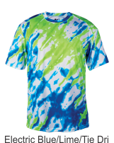 Electric Blue / Lime Tie Dri Tee Jersey by Badger Sport. Style Number 4182. Buy Badger Performance at Graham Sporting Goods.