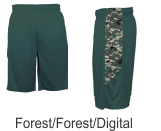 Forest / Forest Digital Camo Panel Shorts by Badger Sport. Style Number 4189.