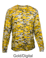 Gold Digital Camo Long Sleeve Performance Shirt by Badger Sport. 4184. Buy Camo at Graham Sporting Goods