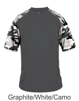 Graphite / White Camo Performance Tee by Badger Sport. 4141. Buy Camo at Graham Sporting Goods