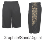 Graphite / Sand Digital Camo Panel Shorts by Badger Sport. Style Number 4189.