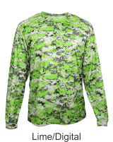 Lime Digital Camo Long Sleeve Performance Shirt by Badger Sport. 4184. Buy Camo at Graham Sporting Goods