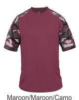 Maroon / Maroon Camo Performance Tee by Badger Sport. 4141. Buy Camo at Graham Sporting Goods