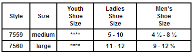 Red Lion Sports Sizing Chart