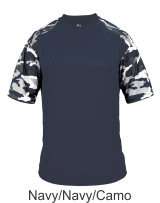 Navy / Navy Camo Performance Tee by Badger Sport. 4141. Buy Camo at Graham Sporting Goods