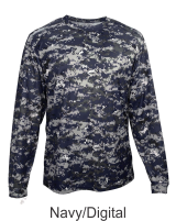 Navy Digital Camo Long Sleeve Performance Shirt by Badger Sport. 4184. Buy Camo at Graham Sporting Goods