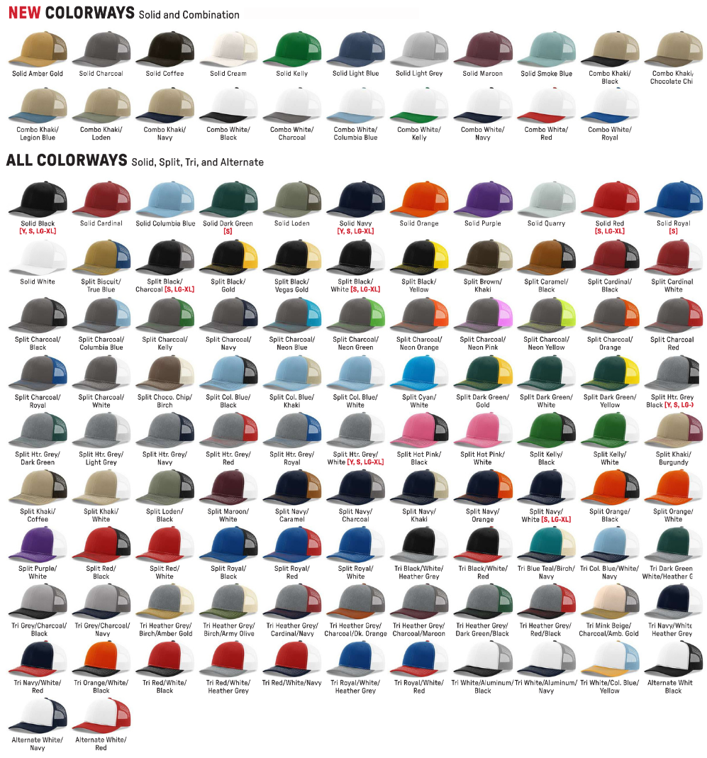 Richardson 112 color chart and color combinations