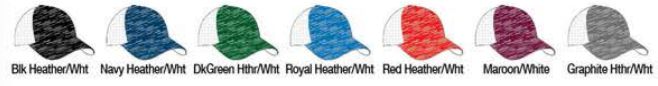 Black Heather/White - Navy Heather/White - Dk Green Heather/White - Royal Heather/White - Red Heather/White - Maroon Heather/White - Graphite Heather/White