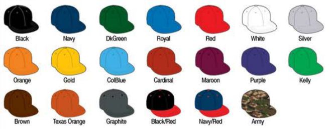 Available Colors:   Black - Black/Red - Brown - Cardinal - Columbia Blue - Dark Green - Gold - Graphite - Kelly - Maroon - Navy - Navy/Red - Orange - Purple - Red - Royal - Silver - Texas Orange - White