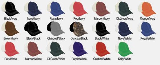Available Colors: Black/Ivory - Navy/Ivory - Royal/Ivory - Red/Ivory - Maroon/Ivory - Dark Green/Ivory - Orange/Ivory - Brown/Ivory - Black/Black - Charcoal/Black - Conceal/Black - Black/White - NAvy/White - Royal/White - Red/White - Maroon/White - Dark Green/White - Purple/White - Cardinal/White - Kelly/White.