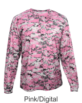 Pink Digital Camo Long Sleeve Performance Shirt by Badger Sport. 4184. Buy Camo at Graham Sporting Goods