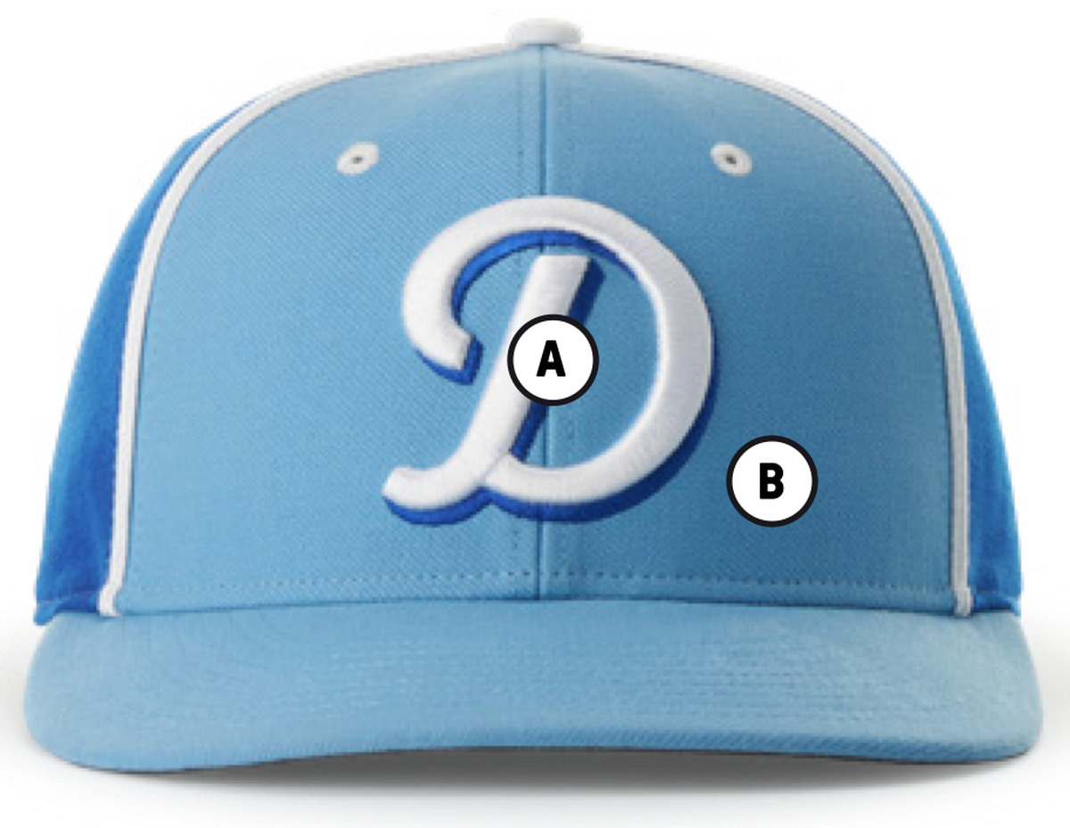 Front embroidery placement examples for Custom Ultra hats
