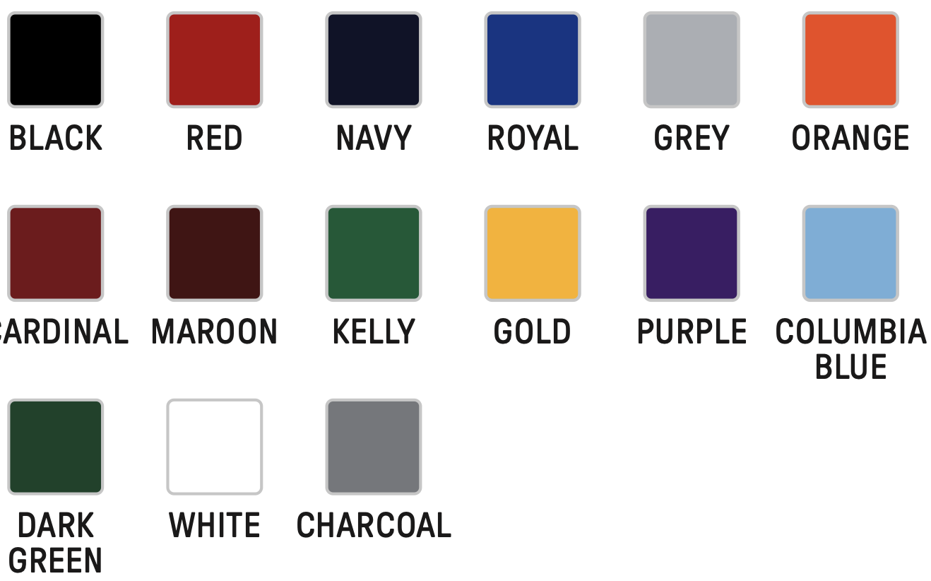 Custom Ultra standard color chart for Richardson hats