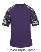 Youth Purple / Purple Camo Performance Tee by Badger Sport. 2141. Buy Camo at Graham Sporting Goods