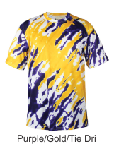 Purple / Gold Tie Dri Tee Jersey by Badger Sport. Style Number 4182. Buy Badger Performance at Graham Sporting Goods.