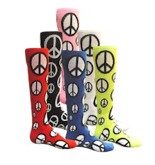 Buy Medium Peace Sign Socks by Red Lion Sports Style Number 7884 
