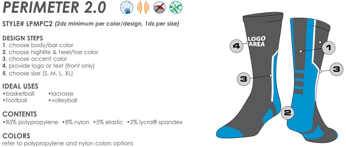 Design Custom Perimeter 2.0 Socks by TCK | Style Number: LPMPCE