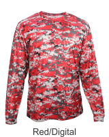 Red Digital Camo Long Sleeve Performance Shirt by Badger Sport. 4184. Buy Camo at Graham Sporting Goods