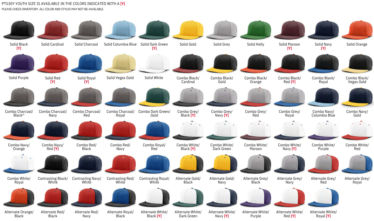 Richardson PTS20 hat color options