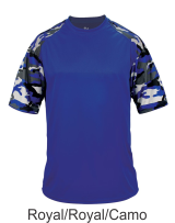 Royal / Royal Camo Performance Tee by Badger Sport. 4141. Buy Camo at Graham Sporting Goods
