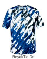 Youth Royal Tie Dri Tee Jersey by Badger Sport. Style Number 2182. Buy Badger Performance at Graham Sporting Goods.