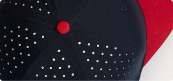 Laser perforated panels on Richardson 632 baseball hat