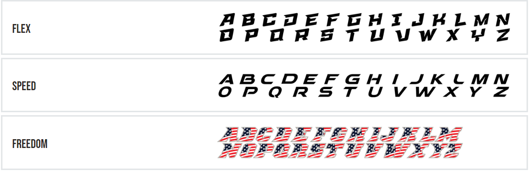 Stock Letters for Embroidery on Pacific Headwear Hats