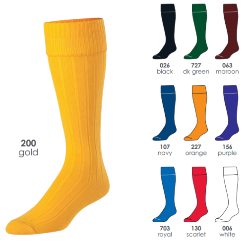 BUY EURO SOCCER SOCKS BY TCK. GRAHAM SPORTING GOODS #1 IN TCK SOCCER SOCKS. European-styled heel/toe soccer sock with turn-down top.   Design Features: Heel/Toe Construction Smooth Toe Seam Available Colors: Black Cardinal Col Blue Dk Green Gold Grey Kelly Maroon Navy Orange Purple Royal Scarlet White Available Sizes: Medium (Men: 6-9 / Women: 7-10) Large (Men: 9-12 / Women: 10-13) Popular Uses: Soccer Contents: 95% Nylon 5% Elastic Care Instructions: Twin City products are best preserved when machine washed and dried on low heat. NO BLEACH Launder inside out to prevent pilling and fuzzing.
