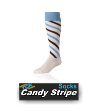 BUY CANDY STRIPE SOFTBALL SOCKS BY TCK. (R6CS1, R8CS1, R10CS, R12CS) Heel/toe soccer sock in your favorite flavor.  IMAGE FILES   Candy Stripe (col blue/navy/white)  Double click on above image to view full picture Zoom Out Zoom In MORE VIEWS  Candy Stripe (col blue/navy/white)Candy Stripe (scarlet/scarlet/white)Candy Stripe (fuchsia/black/white)Candy Stripe (fuchsia/fuchsia/white)Candy Stripe (purple/gold/white) Product Description  Heel/toe soccer sock in your favorite flavor.   Design Features: Heel/Toe Construction Double Welt Top Half-Cushioned Foot Smooth Toe Seam Available Colors: Black/Black/White Col Blue/Col Blue/White Col Blue/Navy/White Dk Green/Dk Green/White Fuchsia/Black/White Fuchsia/Fuchsia/White Gold/Black/White Gold/Gold/White Hot Pink/Black/White Hot Pink/Hot Pink/White Lime/Lime/White Maroon/Maroon/White Navy/Navy/White Orange/Black/White Orange/Orange/White Pink/Black/White Pink/Pink/White Purple/Gold/White Purple/Purple/White Royal/Black/White Royal/Gold/White Vegas Gold Royal/Royal/White Scarlet/Black/White Scarlet/Scarlet/White Available Sizes: X-Small (Youth: 8-12) Small (Men: 3-6 / Women: 4-7) Medium (Men: 6-9 / Women: 7-10) Large (Men: 9-12 / Women: 10-13) Popular Uses: Soccer Softball/Fastpitch Volleyball Contents: 43% Cotton 36% Acrylic 11% Nylon 10% Elastic Care Instructions: Twin City products are best preserved when machine washed and dried on low heat. NO BLEACH Launder inside out to prevent pilling and fuzzing.