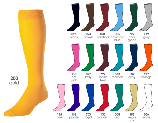 BUY NYLON BASEBALL SANITARY SOCKS. Product Description  Features: Extra Lightweight Tube Design Colors: Black Brown Cardinal Columbia Blue Dark Green Gold Grey Hot Pink Kelly Marlin Teal Maroon Navy Orange Pink Purple Royal Scarlet Teal Vegas Gold White Sizes: Small Large Ideal Uses: Baseball Football Custom Options: None Available Care Instructions: Twin City products are best preserved when machine washed and dried on low heat. NO BLEACH Launder inside out to prevent pilling and fuzzing.