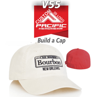 BUY V55 VINTAGE UNIVERSAL FIT HAT WITH 3D CUSTOM EMBROIDERY BY PACIFIC HEADWEAR. Crown: Unstructured | Pro-Stitched finish | Universal fit.
Visor: Pre-curved | Self material undervisor.
Sweatband: 1 3/8