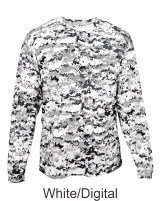 White Digital Camo Long Sleeve Performance Shirt by Badger Sport. 4184. Buy Camo at Graham Sporting Goods