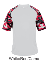 White / Red Camo Performance Tee by Badger Sport. 4141. Buy Camo at Graham Sporting Goods