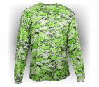 WHERE TO BUY PERFORMANCE CAMO SHIRTS? Buy Camo Style Number: 4184  Product Description: -100% Sublimated polyester moisture management/antimicrobial performance fabric. - Badger sport shoulder for maximum movement. - Self-fabric collar - Double-needle hem. - Badger heat seal logo on left sleeve.  Sizes: Sizes: Adult XSmall - 4XL   Available Colors: Black/Digital - Forest/Digital - Lime/Digital - Navy/Digital - Pink/Digital - Red/Digital - Royal/Digital - Sand/Digtal - White/Digital