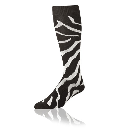 ZEBRA STYLE/SIZE •LPZ61/SMALL •LPZ81/MEDIUM FEATURES •moisture control •blister control •lightweight •double welt top •heel/toe design IDEAL USES •fastpitch •soccer •spirit wear •volleyball CUSTOM OPTIONS •sizing - yes •color - yes •logo - no CONTENTS (contents may vary per color) •77% polypropylene •17% nylon •3% elastic •3% lycra® spandex