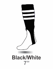 Buy Black/White Striped Baseball Stirrups by TCK.  The Stirrup is Pattern B in a 7" Cut. Graham Sporting Goods Team Leader in Stirrups. 
