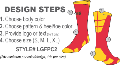 Design Custom Goalline 2.0 Socks by TCK | Style Number: LGFPC2
