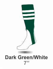 Buy Dark Green/White Striped Baseball Stirrups by TCK.  The Stirrup is Pattern B in a 7" Cut. Graham Sporting Goods Team Leader in Stirrups. 